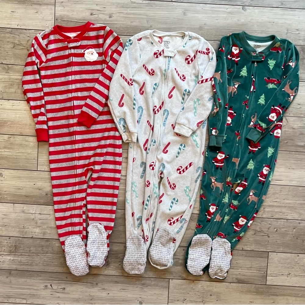 Carter's | Holiday Footie Pajamas | Size: 5T | Bundle: Set of 3